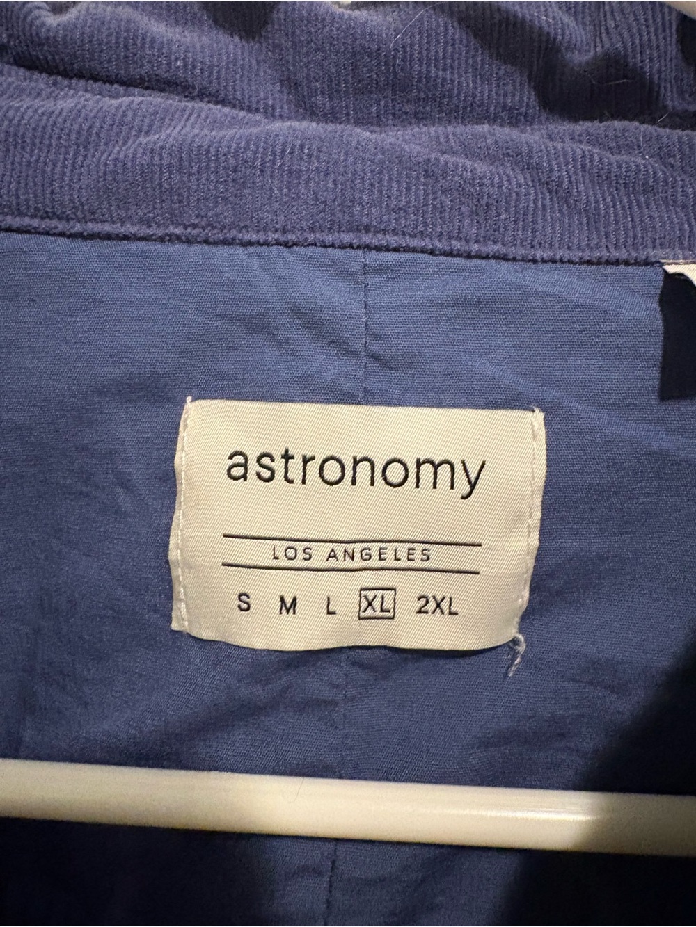 Corduroy Navy Button-Down Shirt - Long Sleeve Casual - Picture 2 of 3